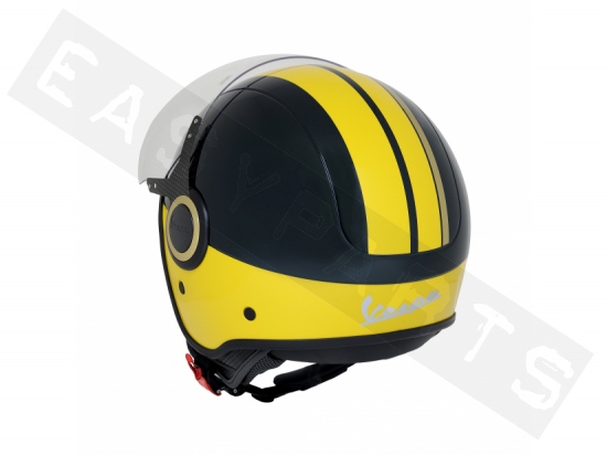 Helmet Demi Jet VESPA VJ Racing Sixties Green/ Yellow (double visor)